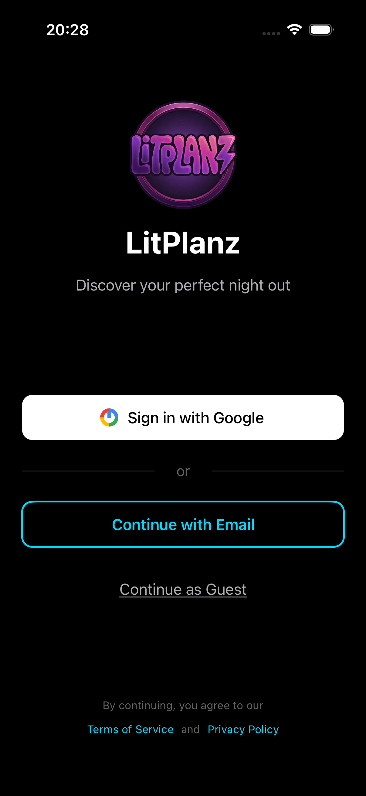 LitPlanz login screen